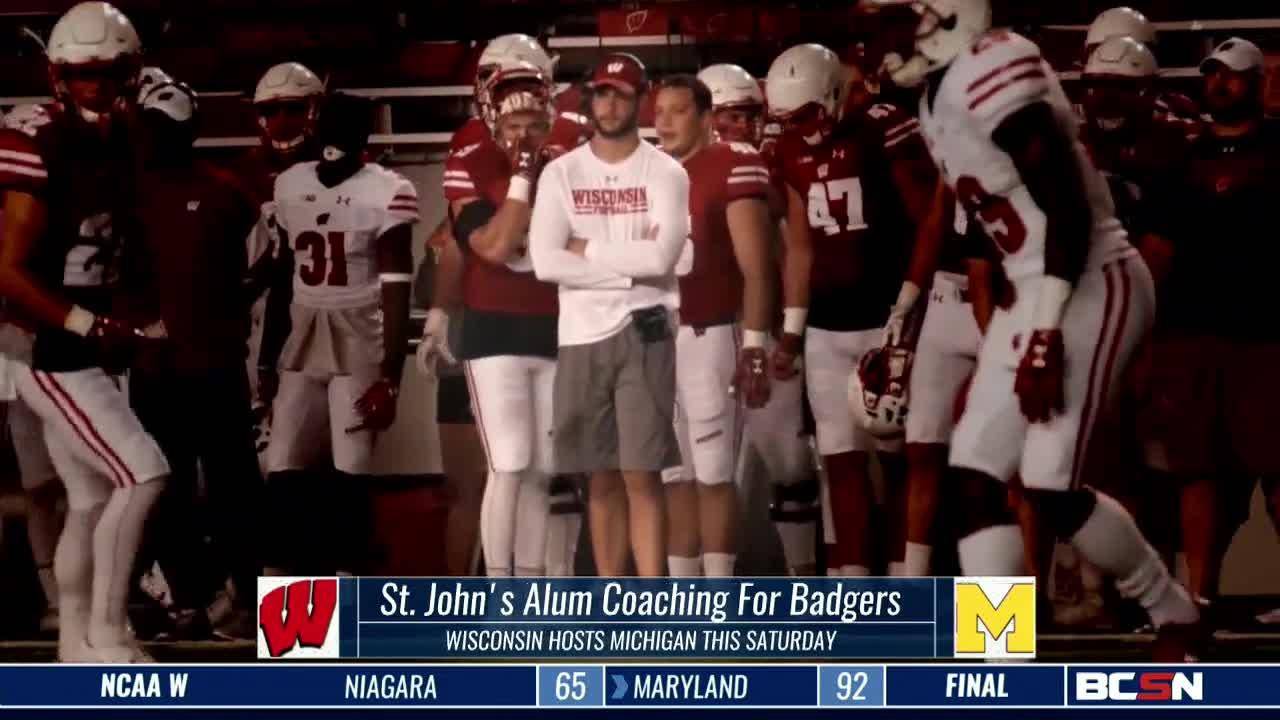 St. John’s Grad Matt Miller Working The Sidelines for the Badgers