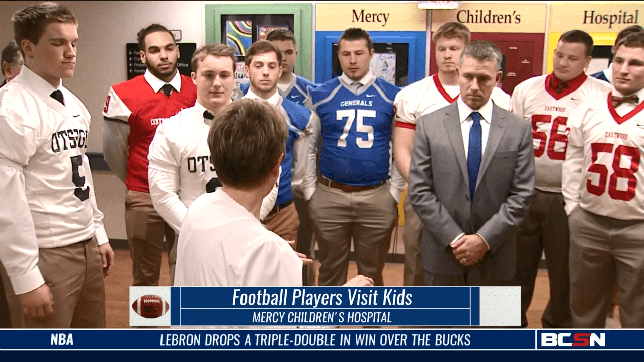 Area Football Players Lift The Spirits Of Hospitalized Children