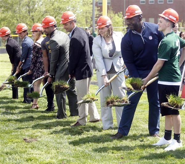 Browns and Spartans Break Ground on New Field Turf