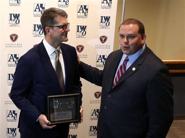 Harbaugh Receives Key to Toledo