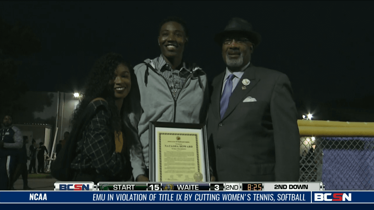 Waite Alum Natasha Howard Honored During Football Game