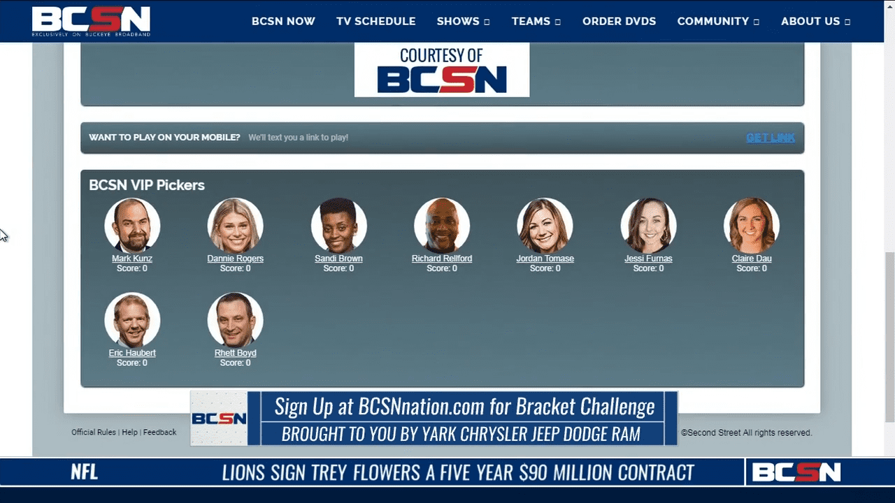 Sign Up For Bracket Challenge at BCSNnation.com