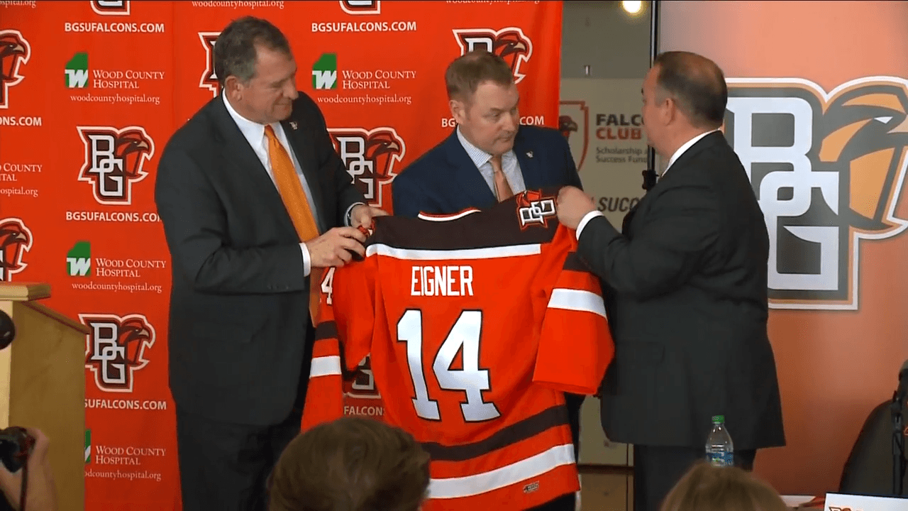Falcons Introduce New Hockey Coach Ty Eigner