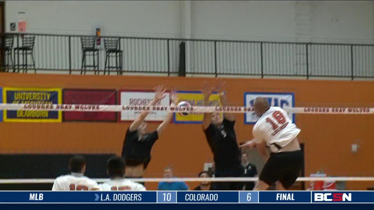 Lourdes Men Dominate Lawrence Tech in WHAC Volleyball Semifinal