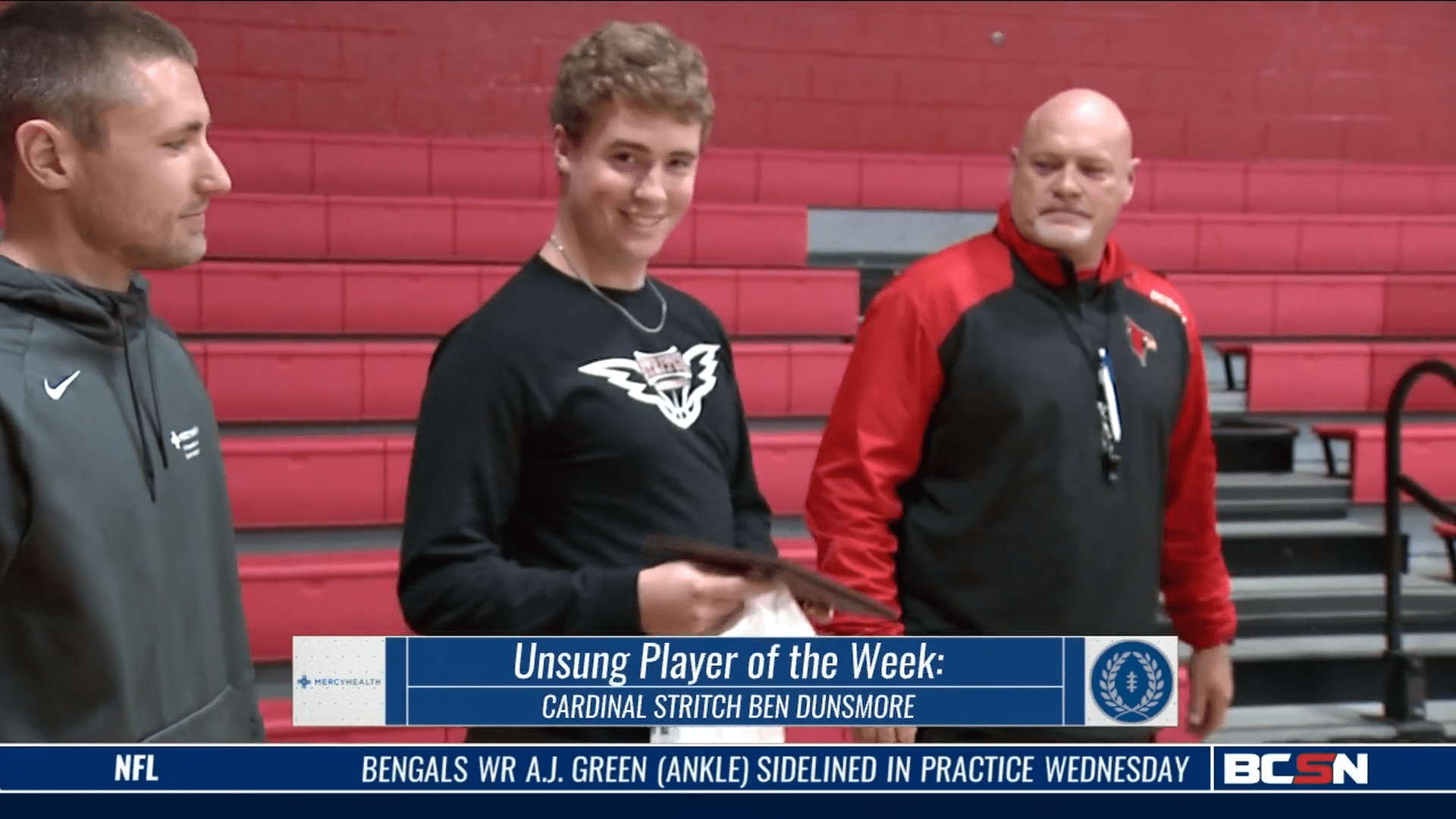 Cardinal Stritch’s Ben Dunsmore wins the Unsung Player of the Week sponsored by the National Football Foundation in conjunction with the NW Ohio Football Officials Association