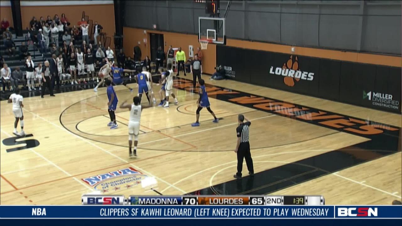 Lourdes’ Men’s Basketball Falls Short vs #9 Madonna