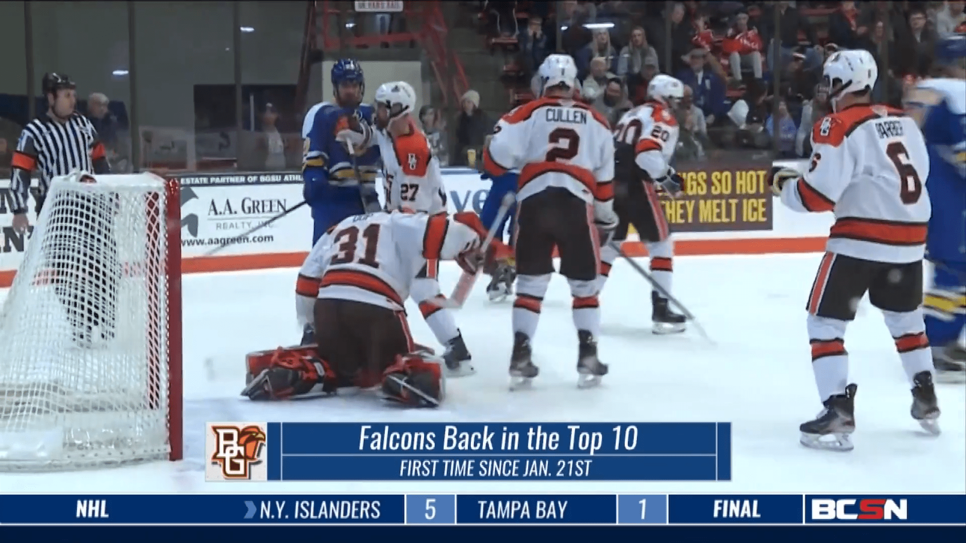 Bowling Green Hockey Back in the Top Ten
