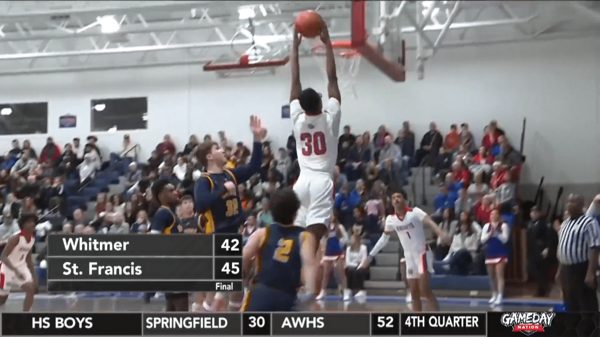 St. Francis Edges Out Whitmer 45-42