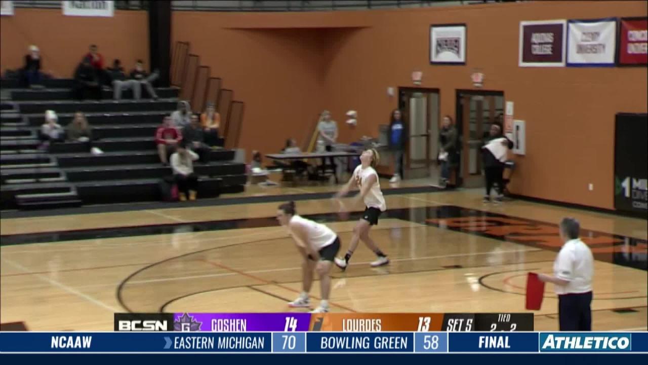 Lourdes Mens Volleyball Loses to Goshen After A Battle To The Fifth Set