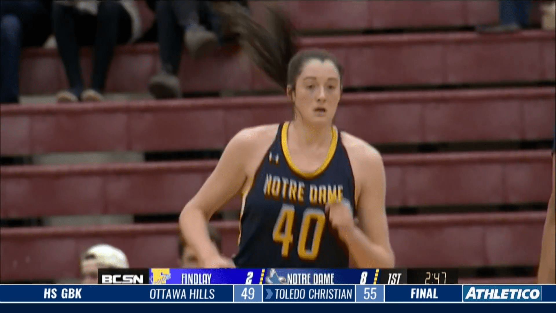 Notre Dame Eases by Findlay in the Playoffs