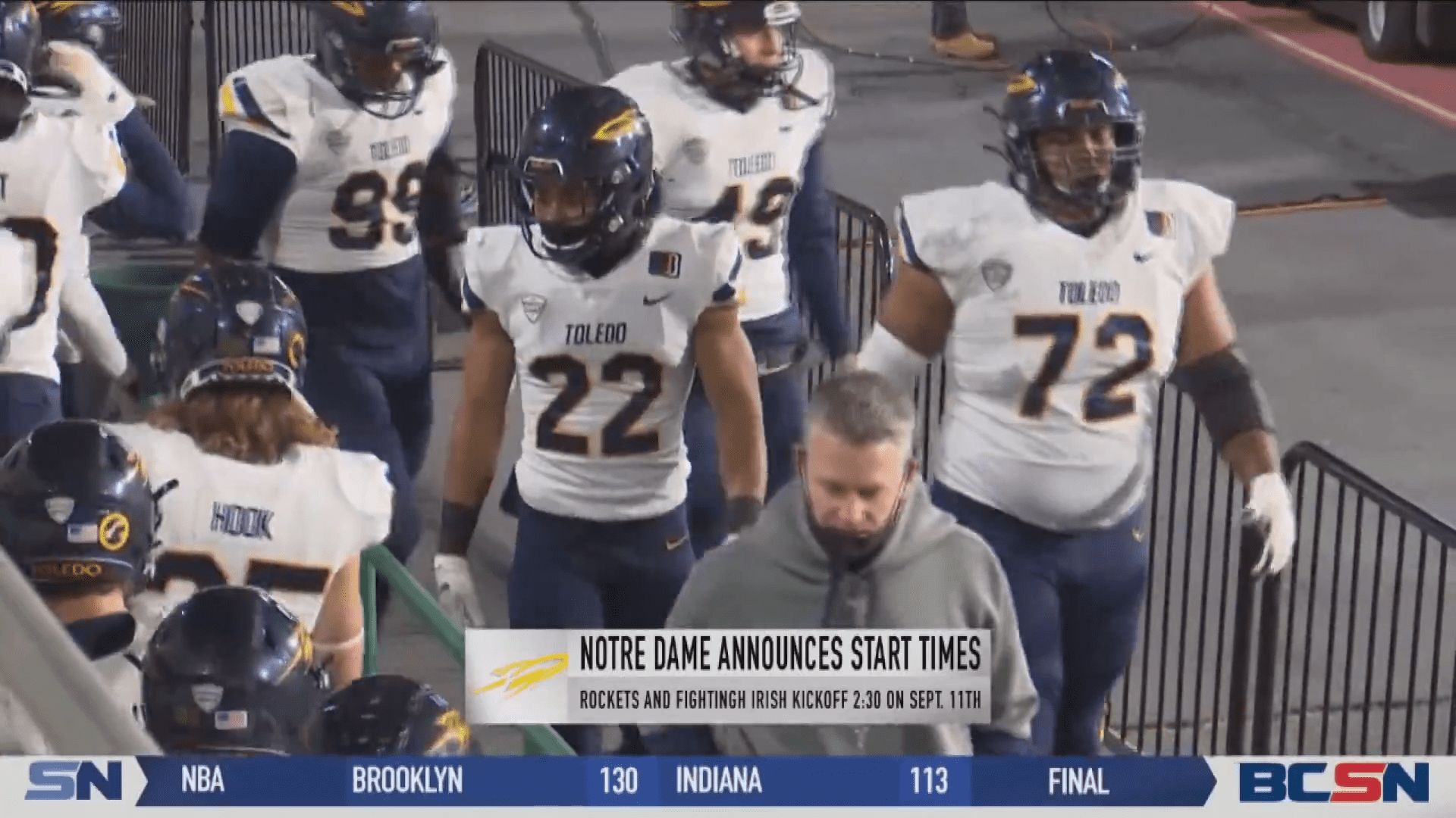 Toledo and Notre Dame Football Start Time Announced