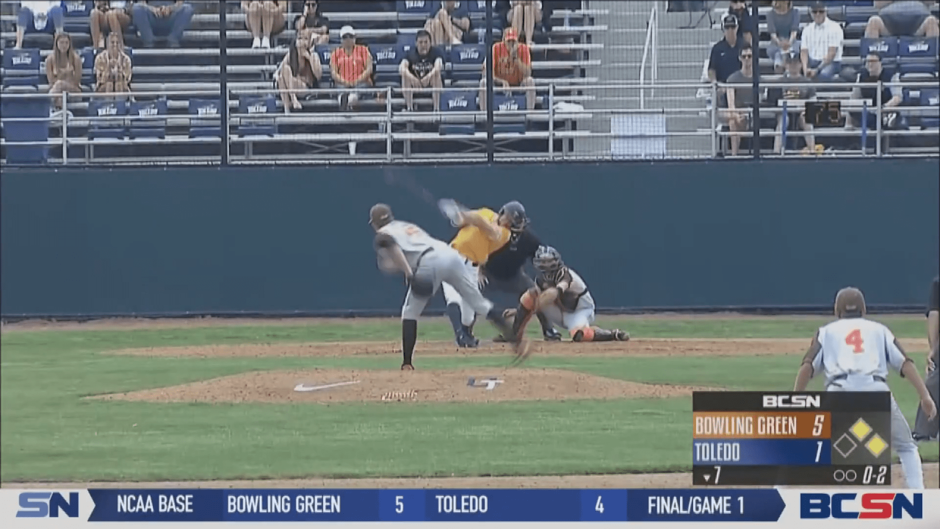 BGSU and UT Split Baseball Doubleheader, Meyers Ties Rocket HR Record