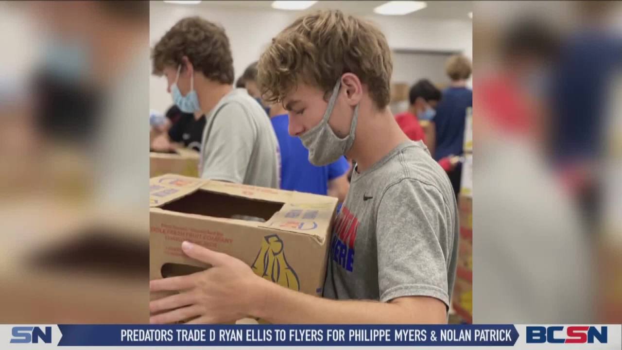 St. Francis Soccer Volunteers at Food Bank