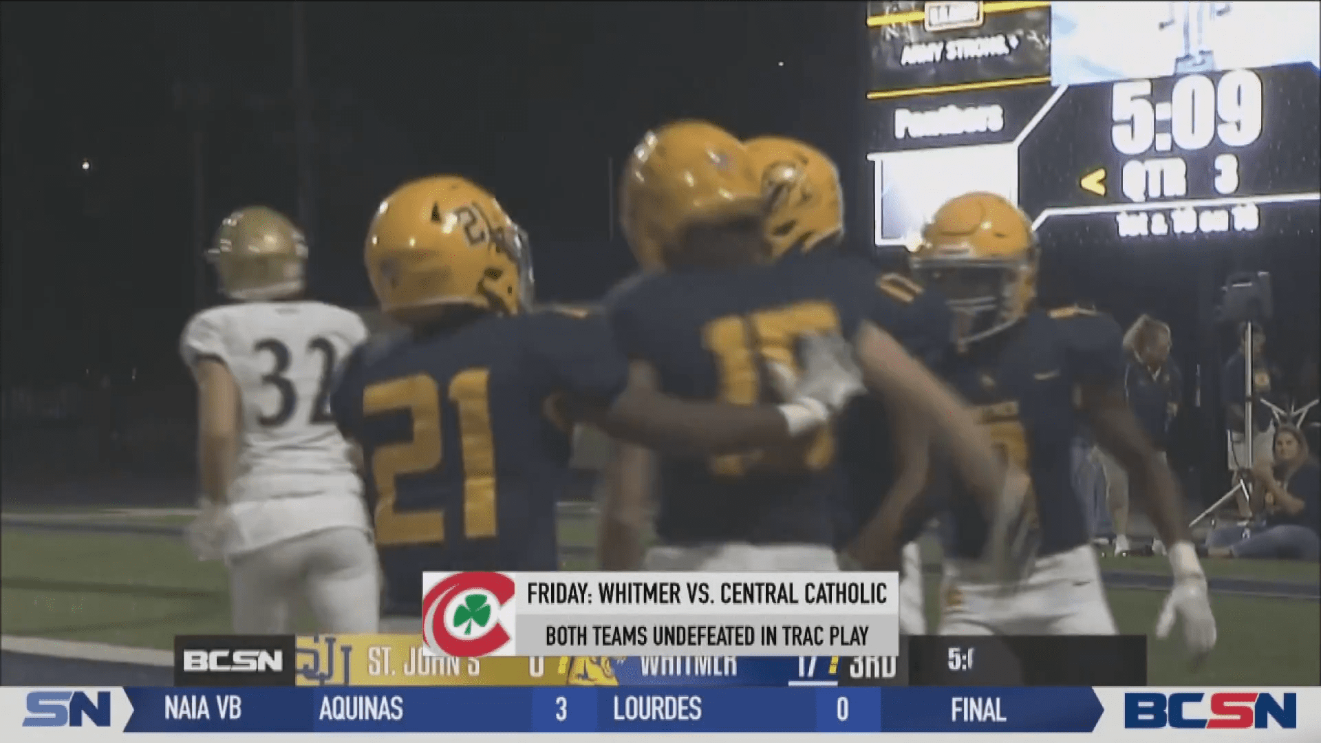 Whitmer, Central Catholic Clash for First Place in TRAC