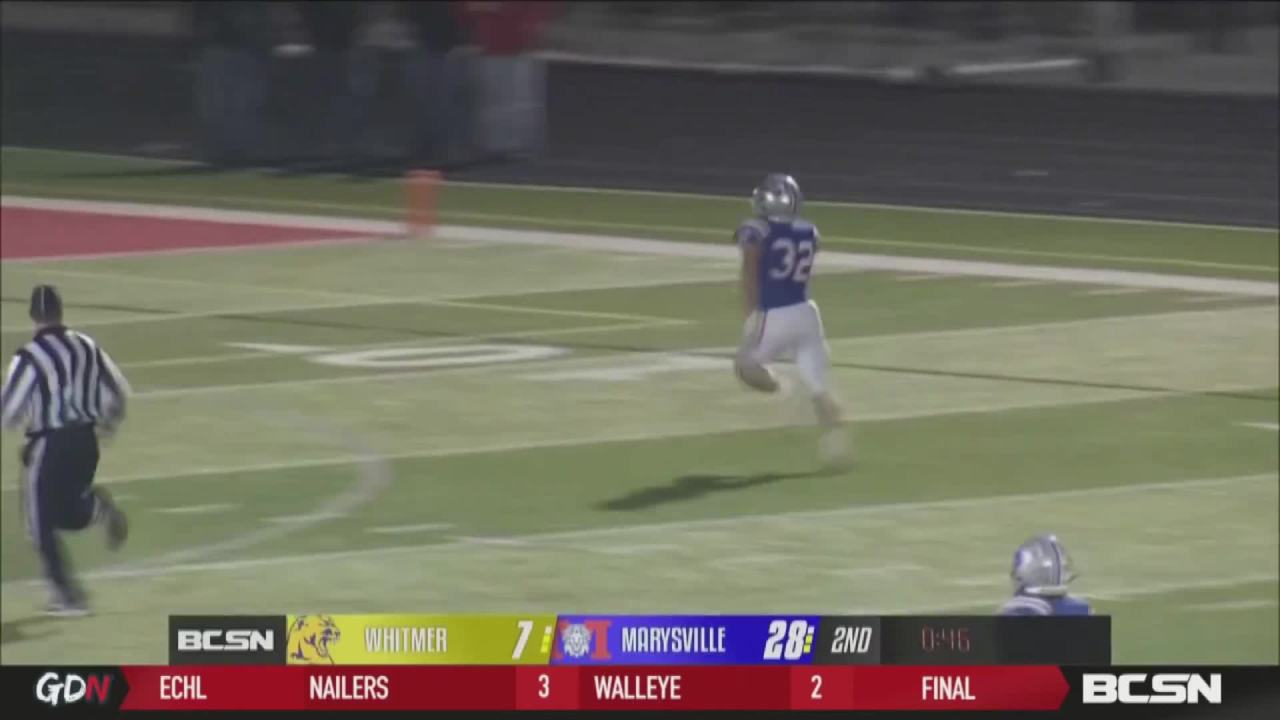 Whitmer Falls to Marysville in Football Region 2 Semifinal