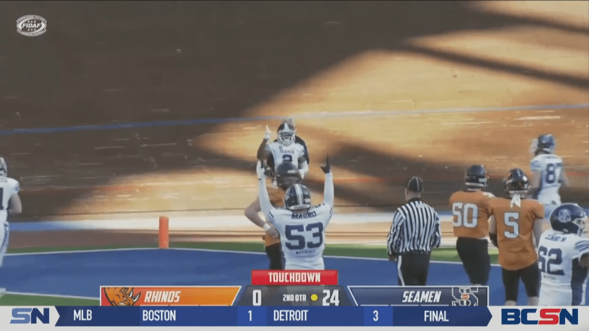 Seamen Dominate Rhinos in Rivalry Win
