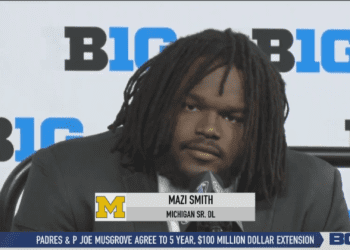 Mazi Smith Filling Big Shoes with Maize and Blue