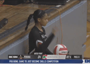 Perkins Downs Central Catholic in Four Sets