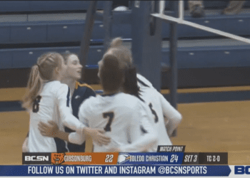 Eagles Bounce Golden Bears in Straight Sets