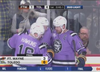 Walleye Net Six, Score First Home Win against Komets