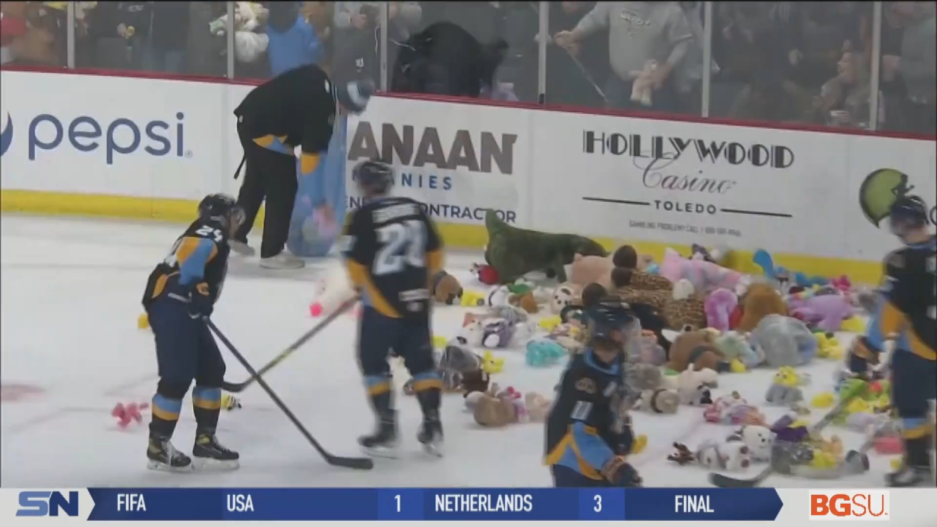 Walleye Toss Teddy Bears, Clip Cyclones in Shootout