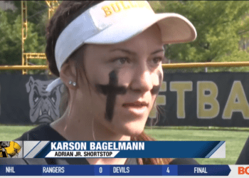 Adrian Takes Game One of Double Header against Calvin