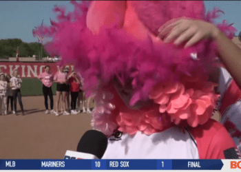 Bedford Softball Beats Ann Arbor Pioneer in Breast Cancer Awareness Game