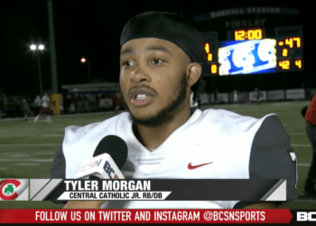 Tyler Morgan 4 Touchdowns Leads Central Catholic Past Findlay