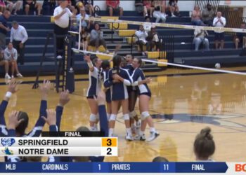 Springfield Thrilling Five-Set Victory over Notre Dame