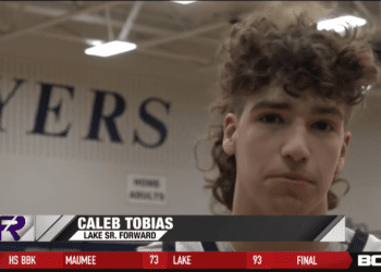 Caleb Tobias Leads Lake Past Maumee