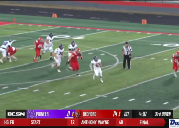Collision of the Game: Bedford Blasts Pioneer Quarterback