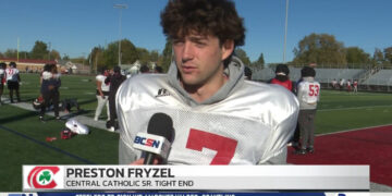 Central Catholic TE Preston Fryzel Wins Dunn Chevy Player of the Week