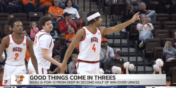 Three Point Barrage Leads to BGSU Win over UMass
