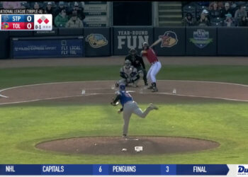 Malgeri Goes 2-for-3 as Mud Hens Shut Out Saints, 3-0