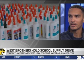 Northview Boys Basketball Assistant Coaches Alek and Aerin West Hold Back To School Supply Drive