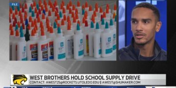 Northview Boys Basketball Assistant Coaches Alek and Aerin West Hold Back To School Supply Drive