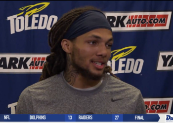 Toledo WR Rico Bond On His 135 Yard, 1 Touchdown Performance Against Central Connecticut State