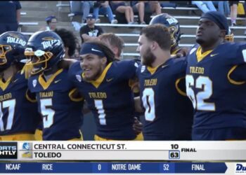 Toledo Soars To 63-10 Win Over Central Connecticut State In Home Opener