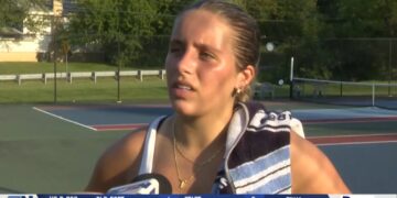 St. Ursula Tennis’ Taylor Kayse Defeats Notre Dame’s Emily Mayhall