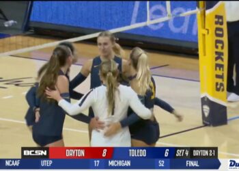 Toledo Volleyball Drops 5-Setter to Dayton