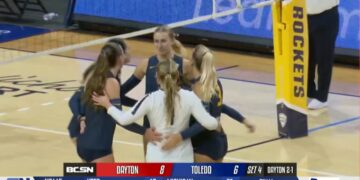 Toledo Volleyball Drops 5-Setter to Dayton