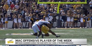 Bryson Hammer Earns MAC Offensive Player Of The Week Nod For 2 TD, 133 Yard San Diego State Performance