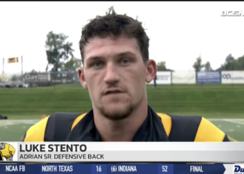 Luke Stento’s Three Interceptions Help Adrian Football Past Ohio Northern, 17-10