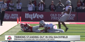 OSU CB Jay Timmons Earns Big Ten Freshman of the Week