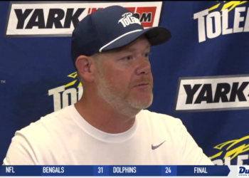 Toledo Head Coach Mike Jacobs Not Happy With Rockets’ Penalty Yards In Loss Against Buffalo