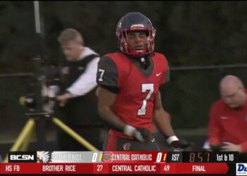Jeremiah Fuller’s Five Touchdowns Leads Central Catholic To 49-27 Win Over Brother Rice