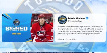 Walleye Sign Forward Chris Terry