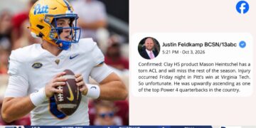 Pitt QB, Clay Alum Mason Heintschel Tears ACL, Will Miss Remainder Of Season
